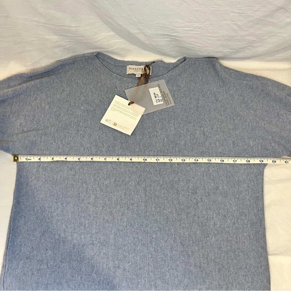 Bianco & Blu Women's Wool Cashmere Silk Blend Sweater Light Blue Size S NWT - Picture 9 of 9